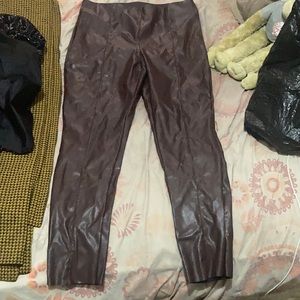 Faux leather pants
